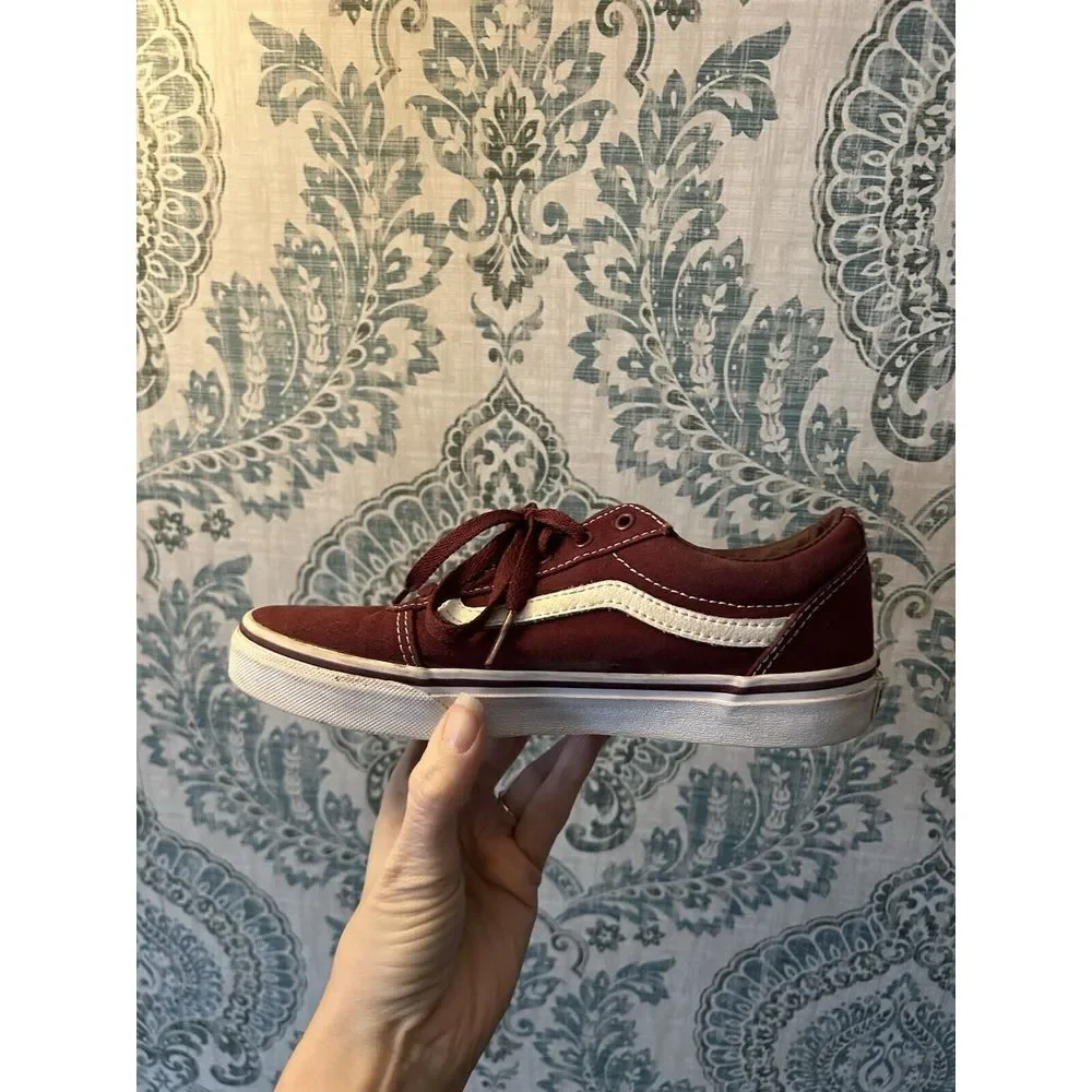 Vans Old Skool Sk8 Low Ward Canvas Burgundy Youth Size 4 Kids Skate See Pic - Picture 3 of 11